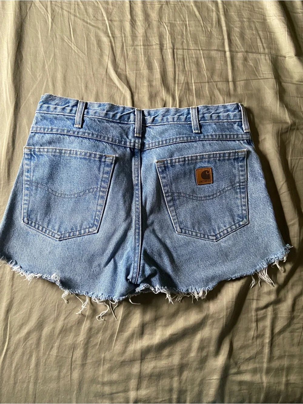 Carhartt Light Blue Denim cut off shorts - Picture 3 of 4